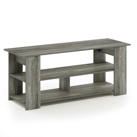FURINNO 50 in. TV Stand Up, French Oak Grey & Black 15118GYWBK